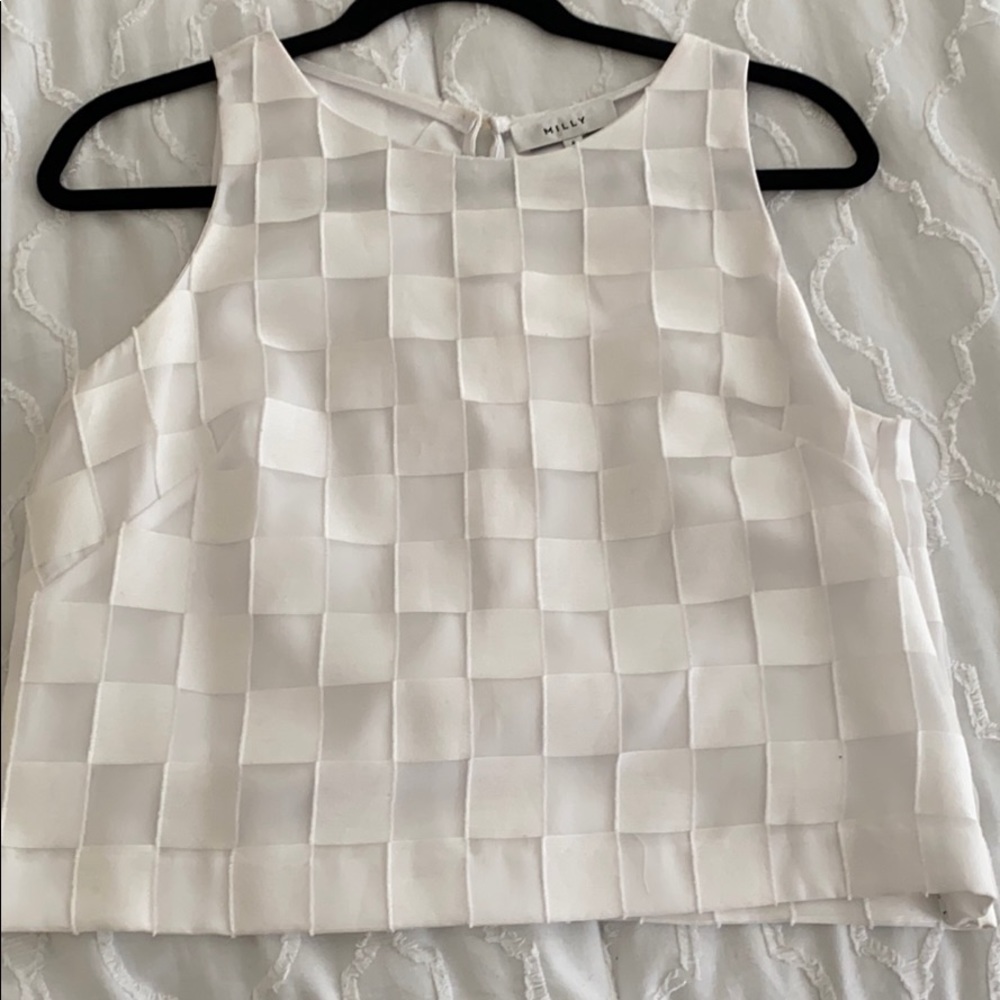 Milly White cropped tank